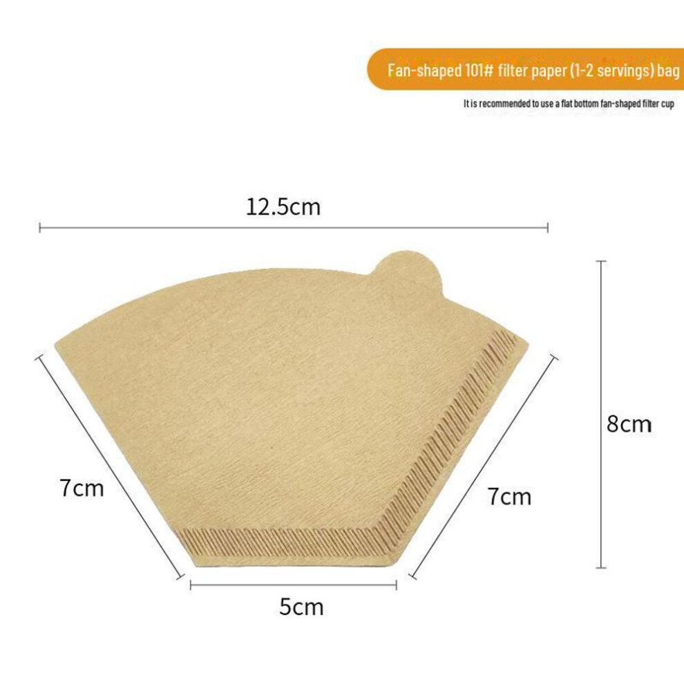 (natural, fan-shaped small size 40 sheets) Original Wood Pulp V60 Coffee Filter Paper for 1-4 Cups - Hand-Brewed Drip Cone Filter