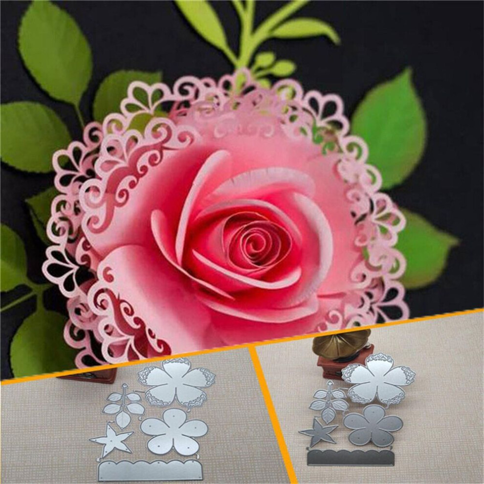 Metal Cutting Dies For Scrapbooking Die Rose Flower Leaves Cut Dies DIY Paper Cards Craft Diy Metal Cutting Dies Flowers Tree