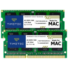 Timetec 8GB KIT(2x4GB) Kompatibel til Apple DDR3 1067MHz / 1066MHz PC3-8500 CL7 til Mac Book Mac Book Pro iMac Mac Mini (Sent 2008 Tidlig/Mid/Sen