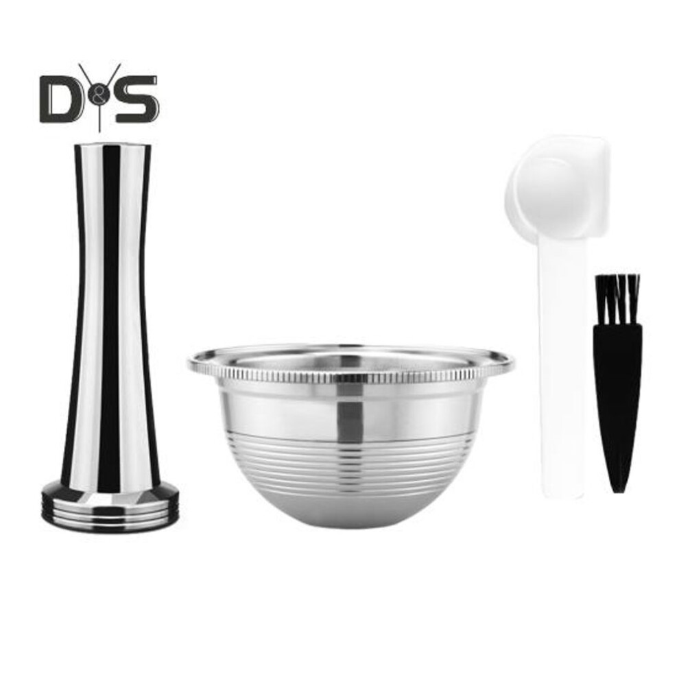(as the picture, C) Stainless Steel Reusable Coffee Pods for Nespresso VertuoPlus Refillable Capsules for VertuoLine Machines Money-Saving Coffee Capsules Stainless