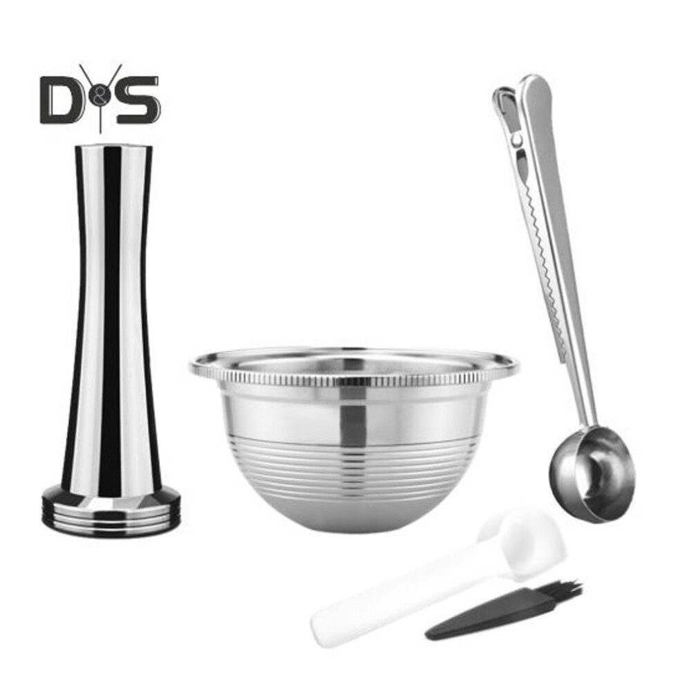 (as the picture, D) Stainless Steel Reusable Coffee Pods for Nespresso VertuoPlus Refillable Capsules for VertuoLine Machines Money-Saving Coffee Capsules Stainless