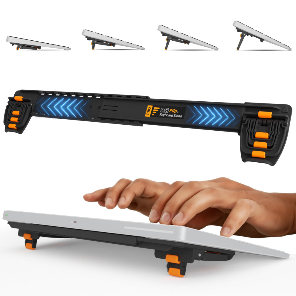 GPG2 Esc Flip Pro - Supporto Per Tastiera Per Computer, Regolabile E Inclinabile, Per Una Digitazione Ergonomica, Rialzo Minimalista Con Piedini Antiscivolo, Supporto Estensibile Adatto Alla Maggior-image