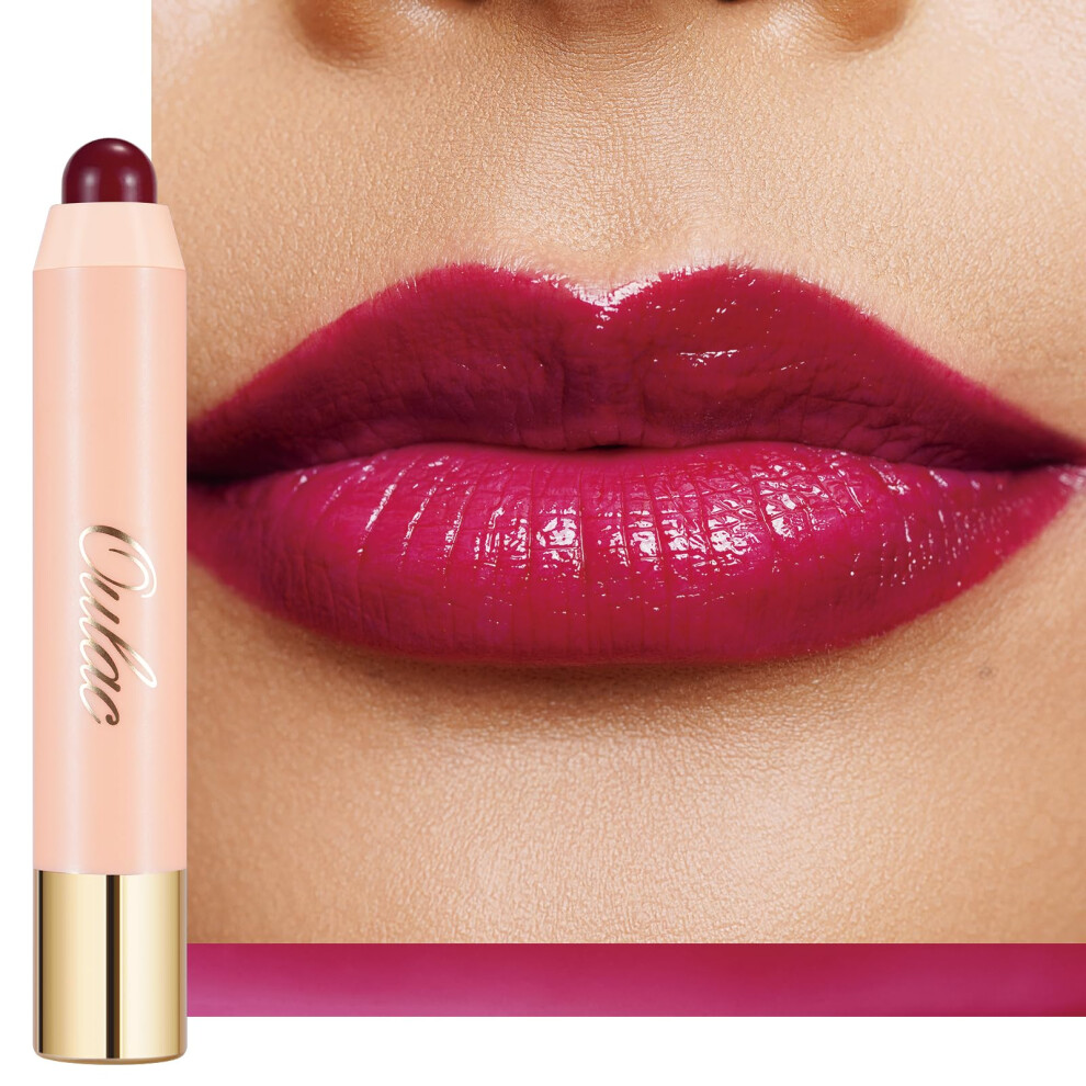 Oulac Pink Magenta Lipstick - Moisturizing Lipstick Tinted Lip Balm For Dry Lips, Hydrating Creamy Lip Crayon & Blush - Lip Color And Cheeks Makeup | 2.48G