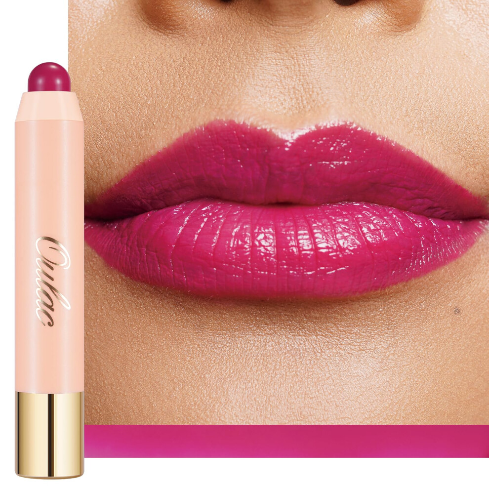 Oulac Purple Moisturizing Lipstick - Hydrating Lipstick Tinted Lip Balm For Dry Lips, Lip Crayon & Blush - Lip Color And Cheeks Makeup | 2.48G, Blackc