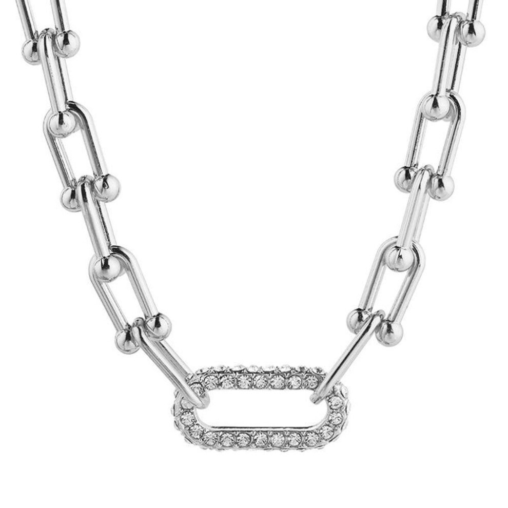 (silver) "european & American Fashion Handmade Round Diamond Necklace - Female Clavicle Chain Accessories
