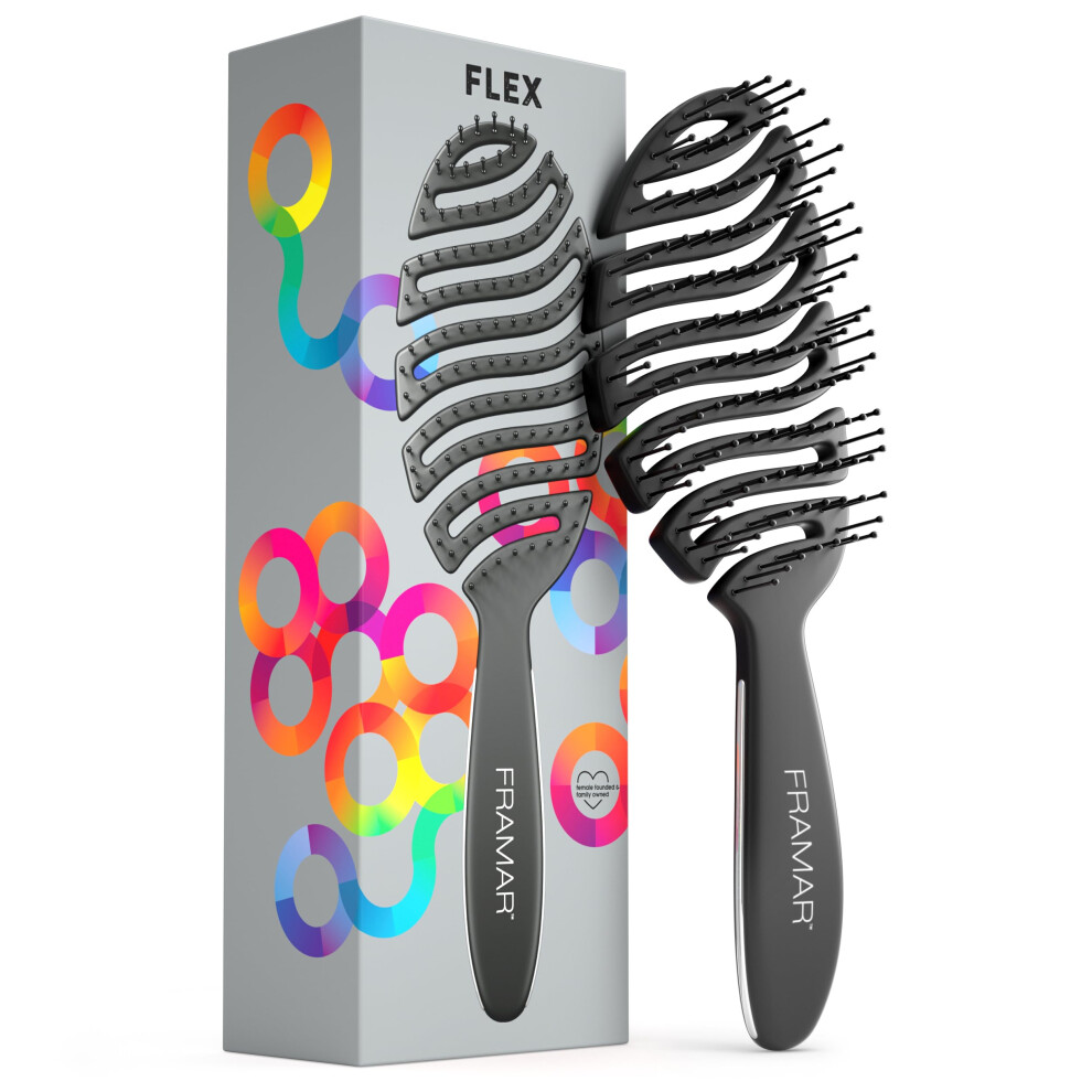 Framar Vent Brush For Curly Hair, Hair Flex Detangler Brush, Womens Hair Brush, Detangling Brush For Curly Hair, Hair Brush For Blow Drying, Hair Brus