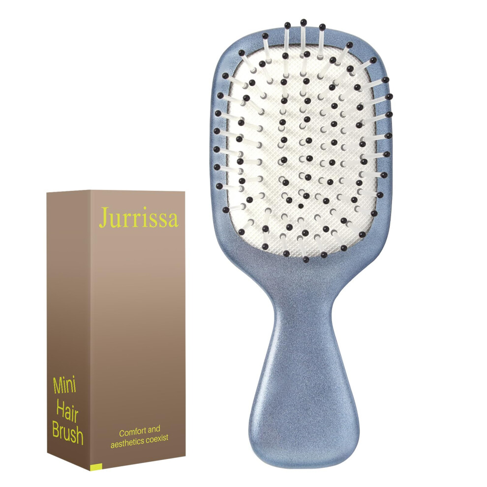 Jurrissa Mini Hair Bursh For Women,Men,Kids-Protable Travel Size Hair Brush For Pockets,Purses-Mini Detangler Brush For All Hair Types,Small Paddle Br