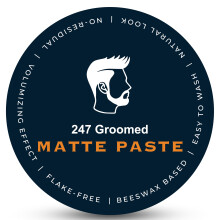 247 Groomed Matte Pomade For Men | All-Day Medium Hold Low Shine Finish For All Hair Types | Thickening Paste Adds Volume & Texture | Beeswax Based