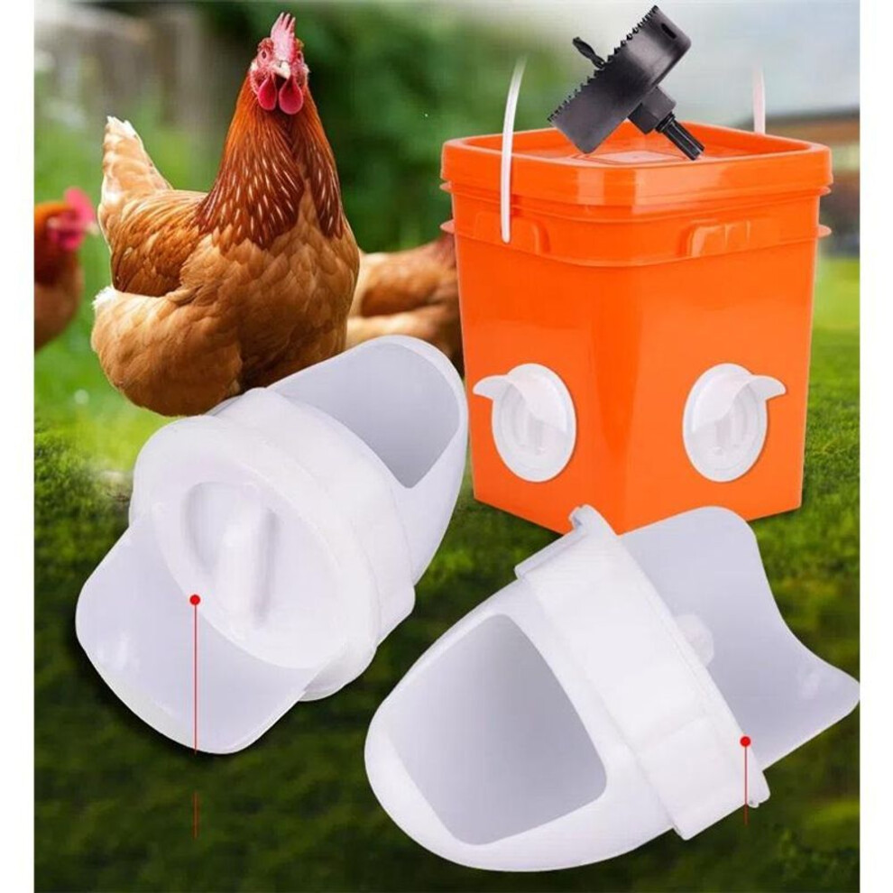 Diy Rainproof Gravity-fed Chicken Feeder Kit For Buckets,barrels,bins And Troughs