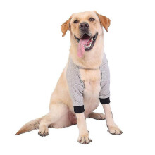 (L, Grey) Dog Front Leg Braces Dog Elbow Protector Support Straps For Heals Protects Against Injuries And Sprains