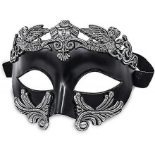 (Black) Masquerade Mask For Men - Greek Roman Venetian Mask Mardi Gras Mask