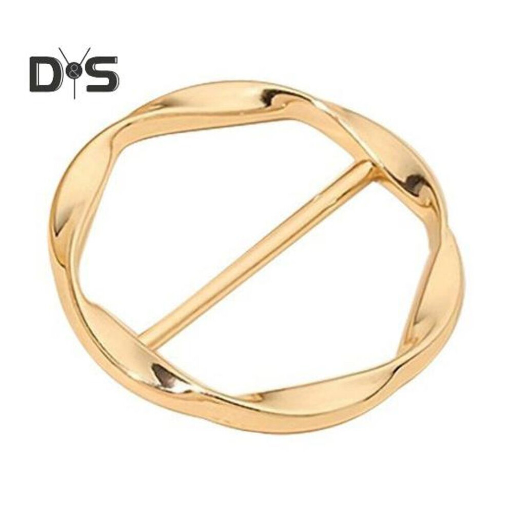 (as the picture, Golden) 1 Pc/3 Pcs Women Scarf Ring Zinc Alloy Shirt Clips Twist Tee Knot Ring T-shirt Ties Dress Clips Clothing Tightening Clip For Shirt Scarf Dress