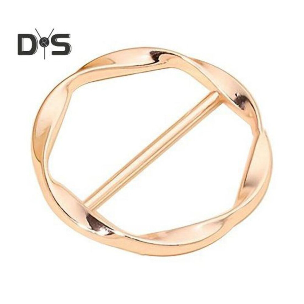 (as the picture, Rose Gold) 1 Pc/3 Pcs Women Scarf Ring Zinc Alloy Shirt Clips Twist Tee Knot Ring T-Shirt Ties Dress Clips Clothing Tightening Clip for Shirt Scarf Dress