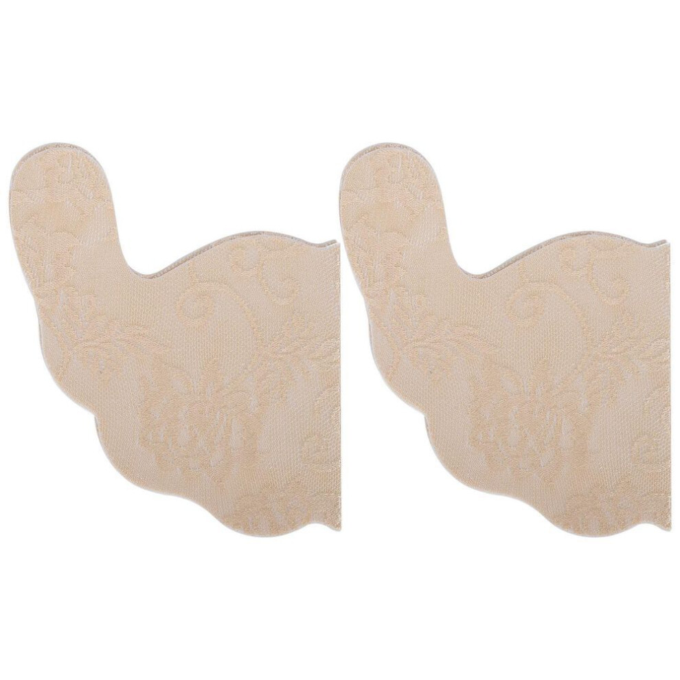 Nipple Cover Stickers Disposable Selfadhesive Lace Invisible Ushaped Underwear Bra Pads(khaki B)