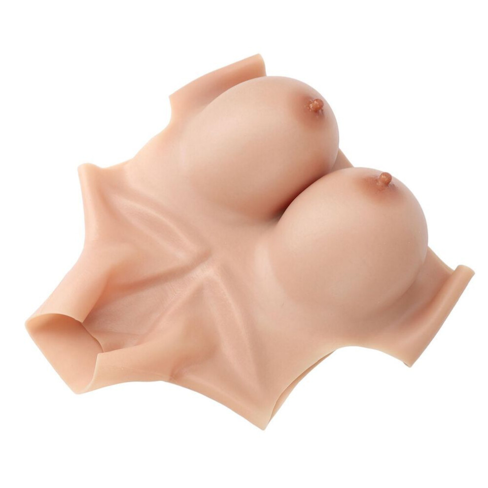 Fake Boobs D Cup High Simulation Prolactin Training Silicone Breast for Television Props Color 2