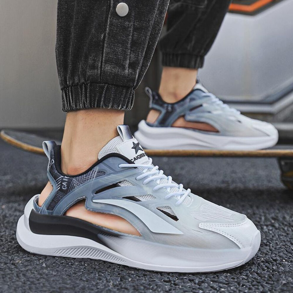 (black, 43) Men Sport Sandals Summer Women Beach Shoes White School Students Mesh Running Sneakers Couple Shoes Breathable Large Size