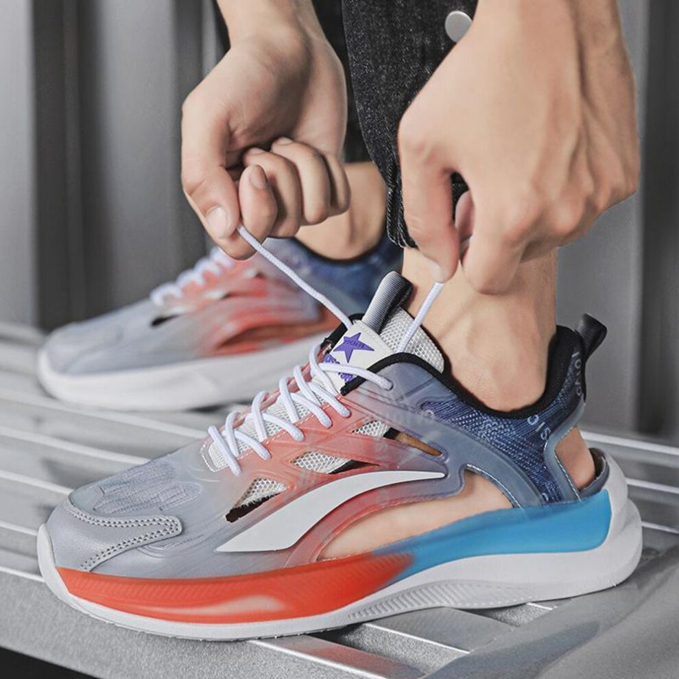 (orange, 42) Men Sport Sandals Summer Women Beach Shoes White School Students Mesh Running Sneakers Couple Shoes Breathable Large Size