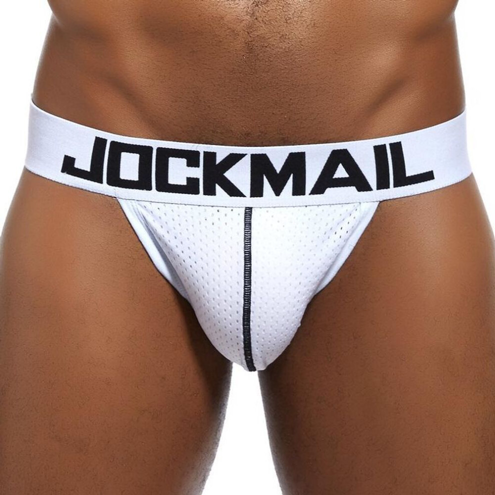 (M, white) Jockstraps Underwear Jockmail Low-rise Fashion Men's Thong Daily Leisure Sports Biniki T-back House Shorts G-string Underpants