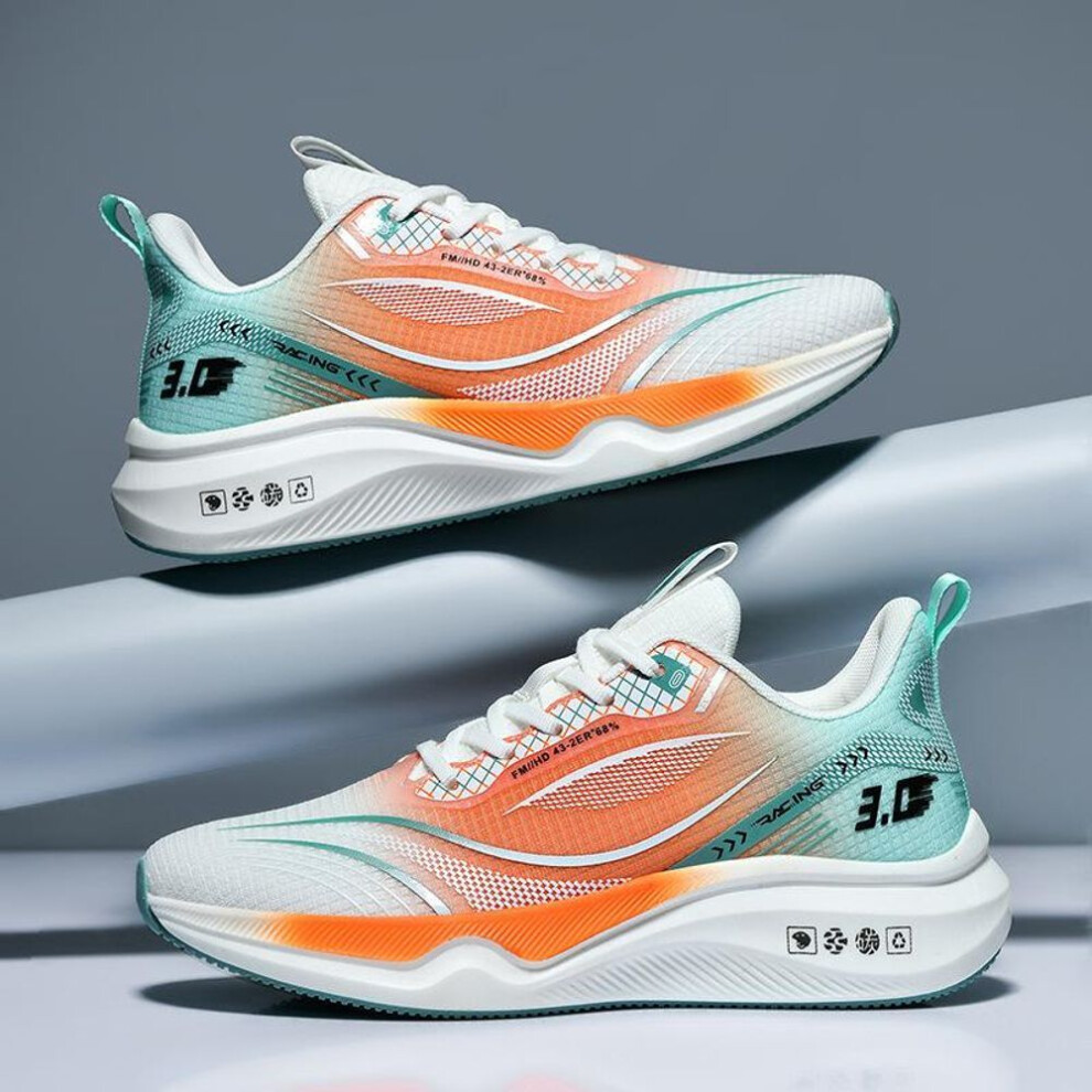 (orange, 42) Mens Summer Running Shoes Ultra Lightweight Breathable Cushioned Soft Sole Athletic Sneakers For Jogging Gym Campus Comfortable Footwear