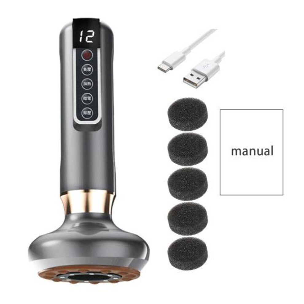 Grey (Grey) Cellulite Massager With 12 Adjustable Suction Modes Lightweight Portable Rechargeable Cordless Deep Tissue Massage Device