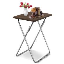 Garden 4 you 25In Portable Folding TV Tray Table on Bed & Sofa TV Dinner Tray with Sturdy MDF Portable Table with No Assembly Required (Walnut 1PC)
