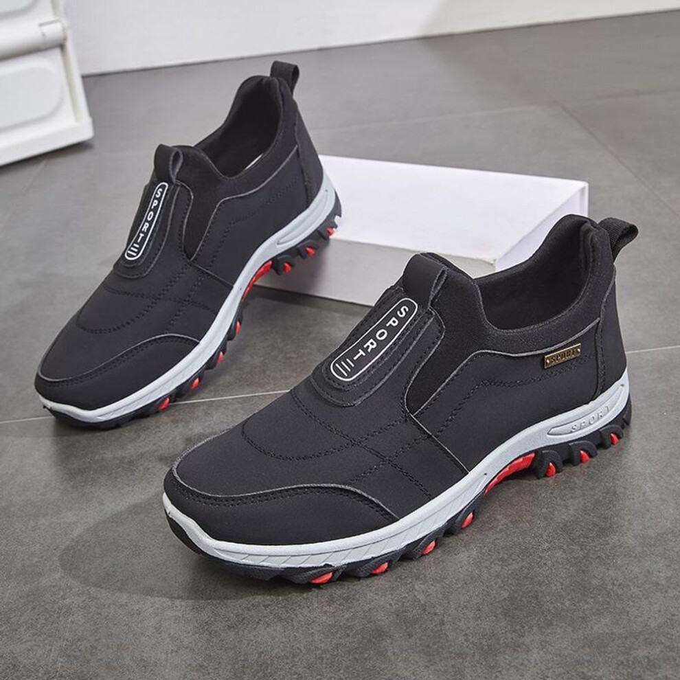 (black, 41) Big And Tall Mens Fall Winter Shoes Non Slip Lightweight Walking Sneakers Slip On Cushioned Sole Comfortable Athletic Shoes