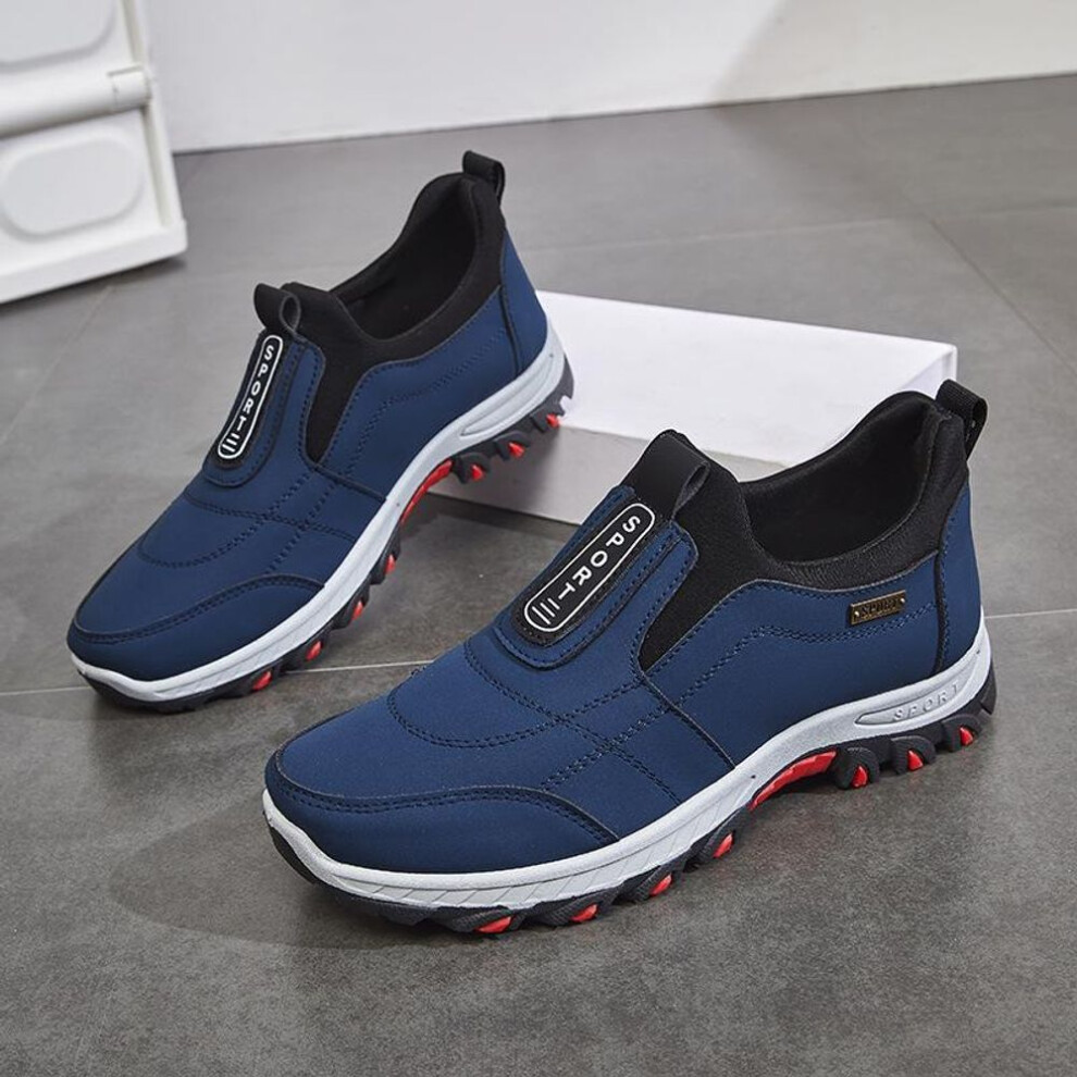 (blue, 39) Big and Tall Mens Fall Winter Shoes Non Slip Lightweight Walking Sneakers Slip On Cushioned Sole Comfortable Athletic Shoes