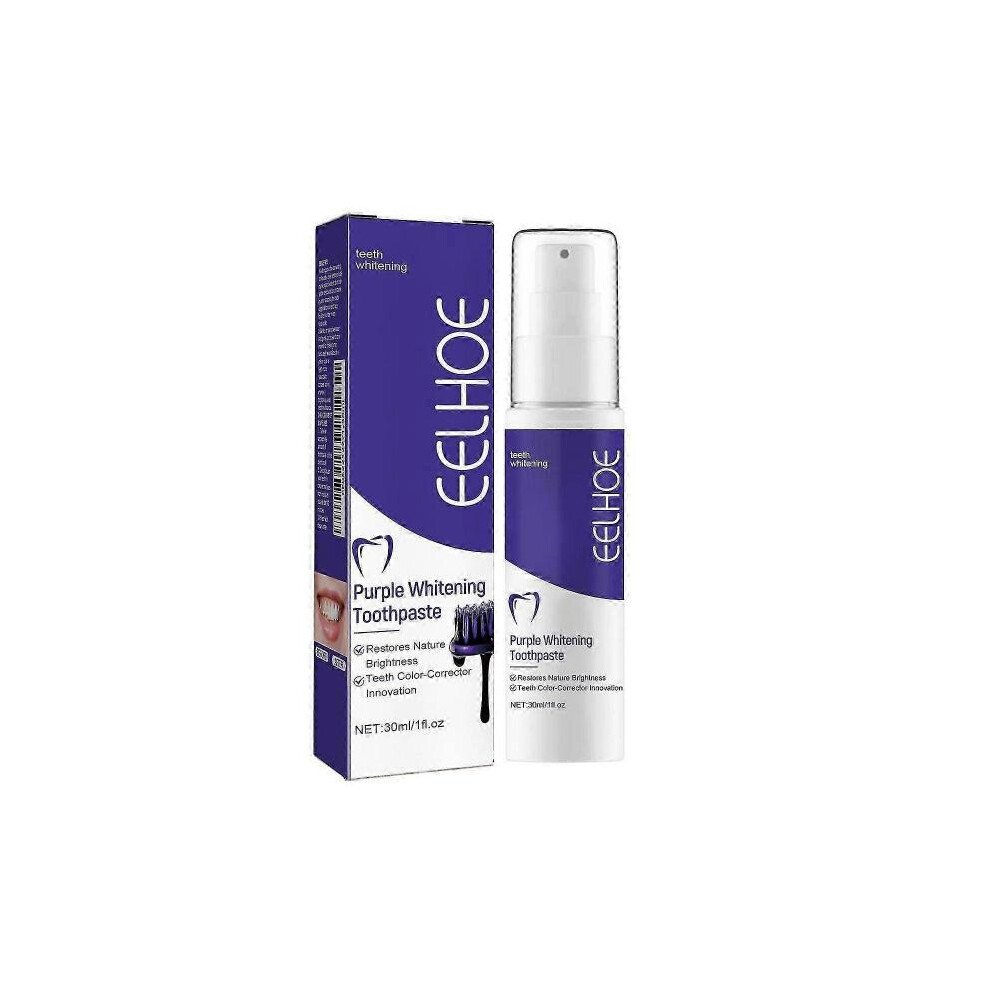 Eelhoe Purple Teeth Whitening Toothpaste Stain Tartar Deodorant Oral Fresh Tooth Cleaning Toothpaste (Dentifrice blanchissant pour les dents)