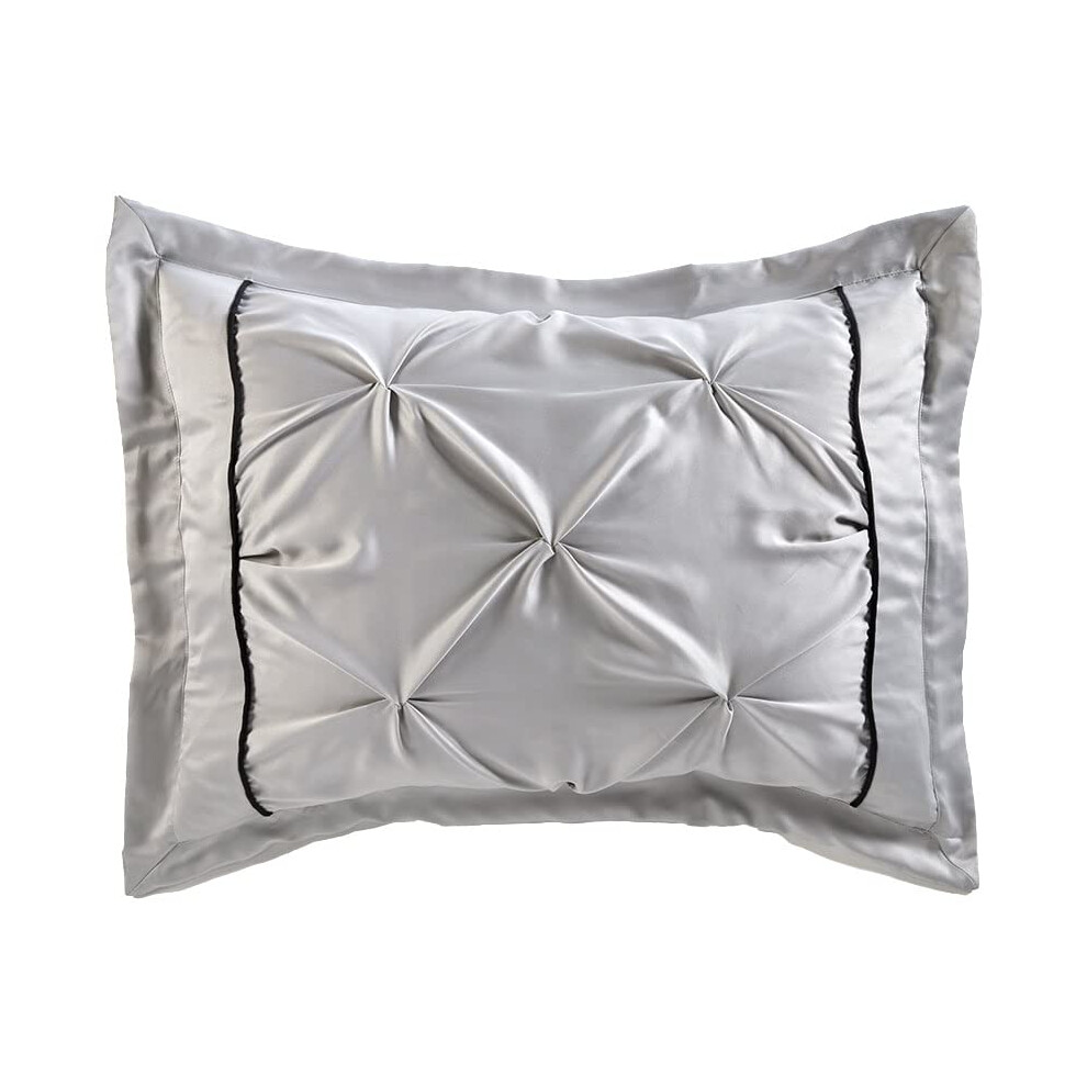 Ensemble de couette fronc   e Ashlyn - Taie d'oreiller grise