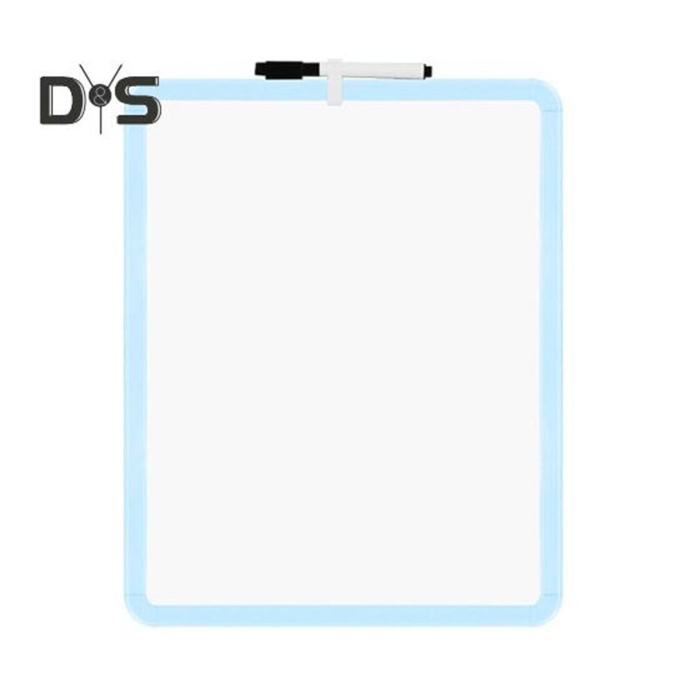 (blue) Small Dry Erase Whiteboard 14" X 11" Mini White Board With Marker Double-sided Handheld Dry Erase Board For Home Office Classroom