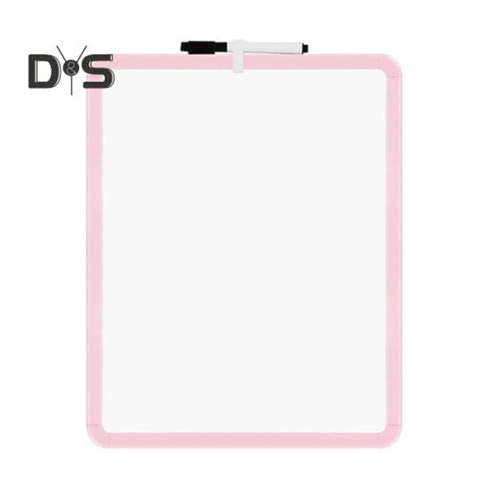 (pink) Small Dry Erase Whiteboard 14" X 11" Mini White Board With Marker Double-sided Handheld Dry Erase Board For Home Office Classroom