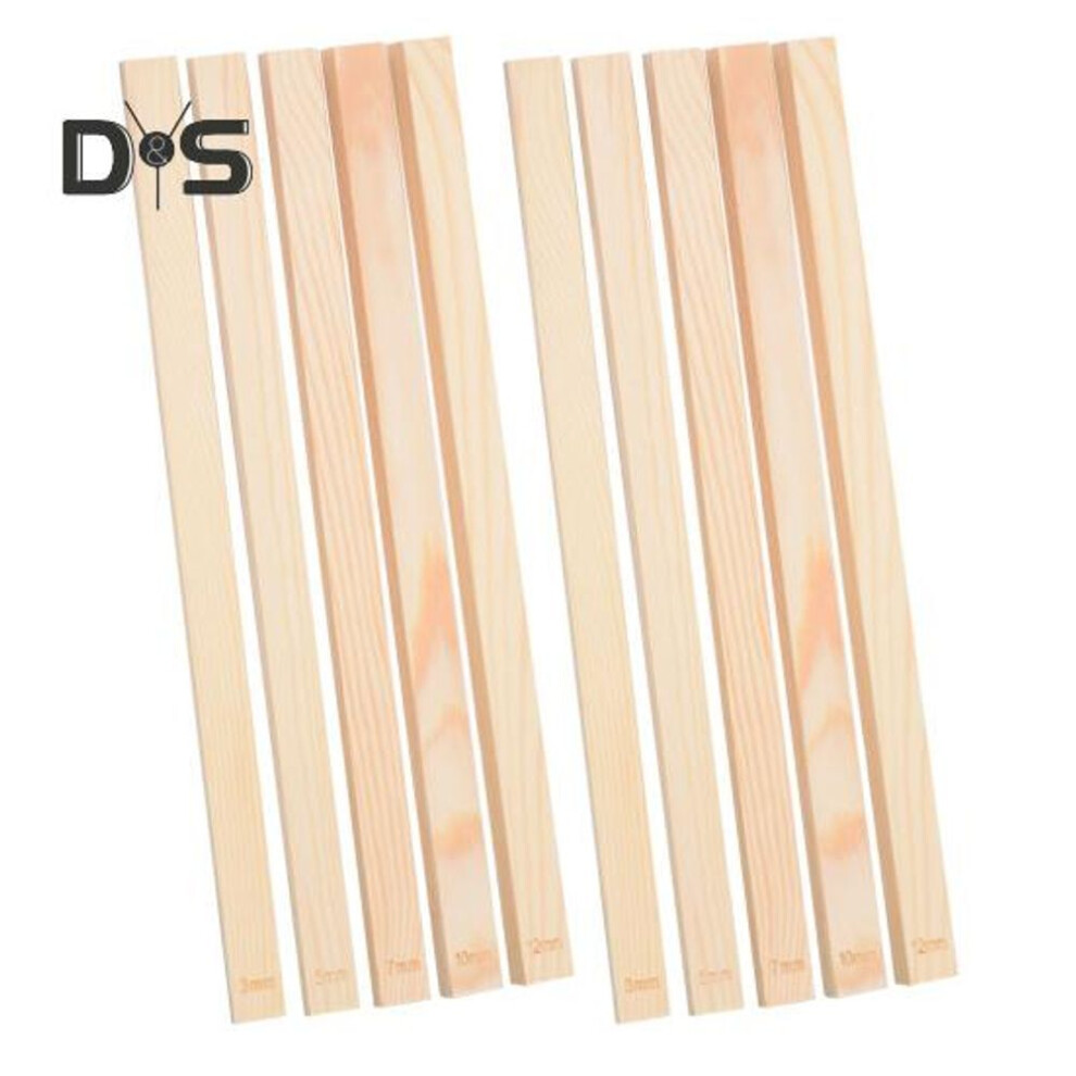 10Pcs Pottery Teaching Rolling Mud Stick Guide for Polymer Clay Depth Thickness 5 Size Rolling Mud Stick Guide Tools for Pottery Polymer Clay DIY