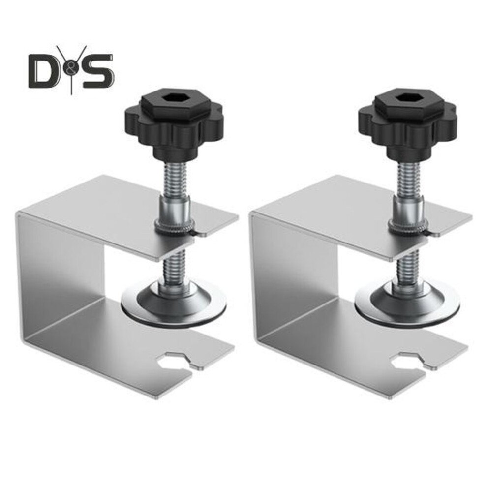 (silver) 2Pcs Drawer Fixing Clips Rustproof Strong Load-bearing Anti-slip Design Drawer Front Installation Clamps Woodworking Tools