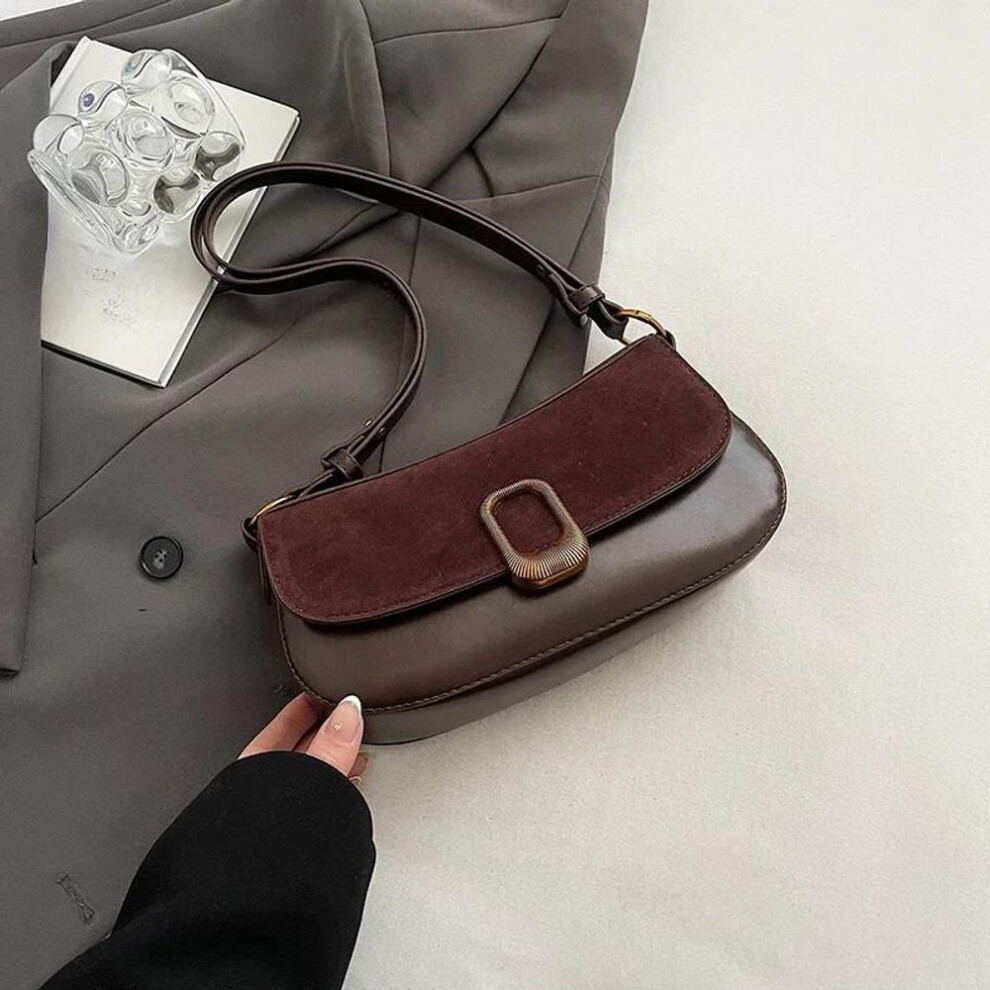 (coffee) Small PU Leather Flap Shoulder Bag for Women 2025 Spring Trend Y2K Design Handbags and Purses Females Crossbody Bags
