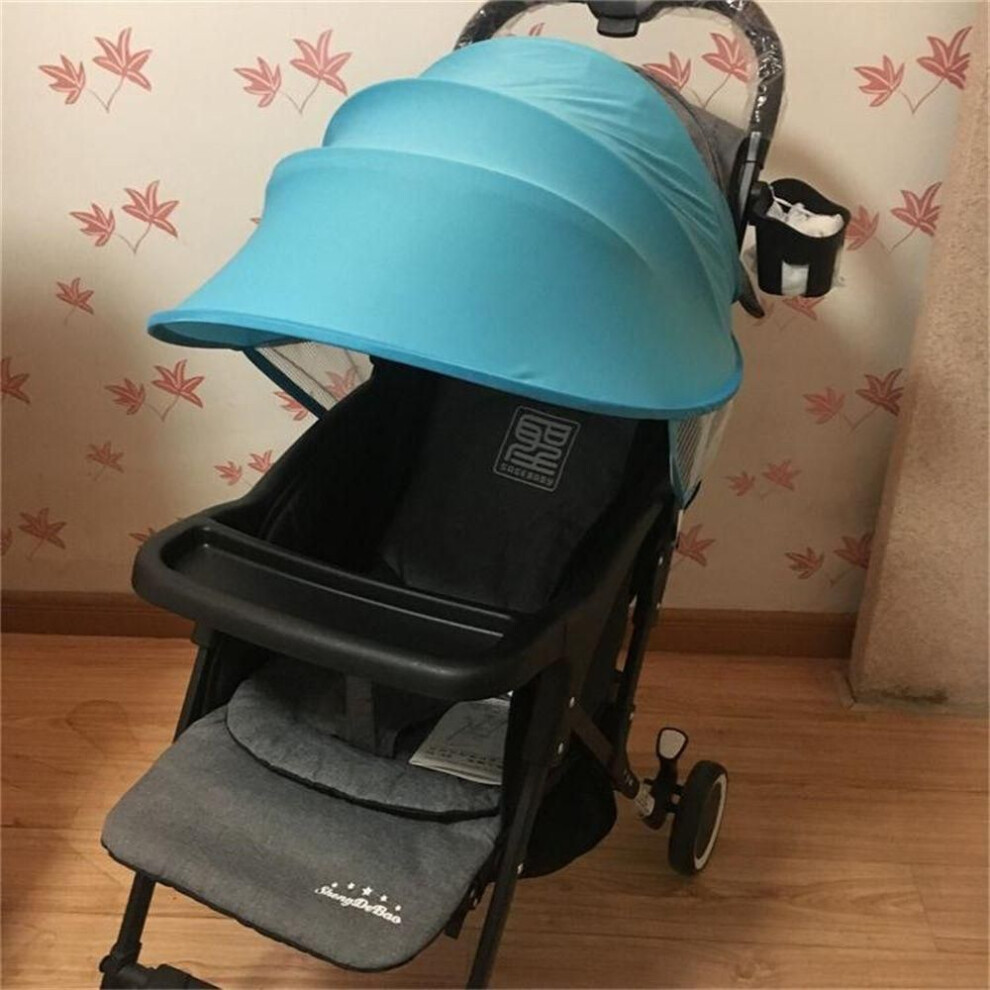 (blue) Portable Canopy Cover Car Seat Carriage Sun Shade Sun Hood Baby Stroller Sun Visor Pushchair Cap
