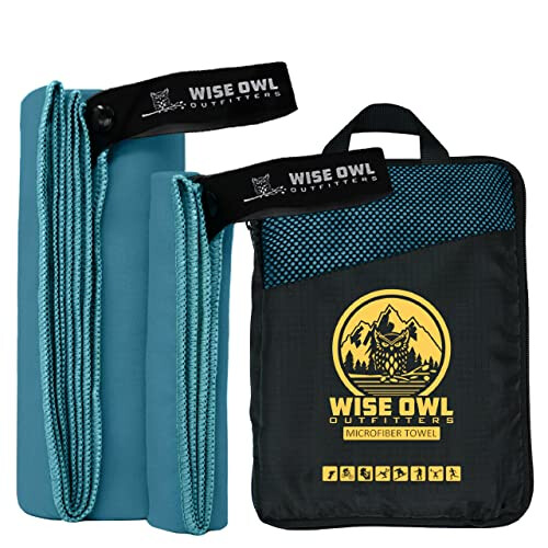 Wise Owl Outfitters Μάλλινη Πετσέτα για Κάμπινγκ Υπερ-Μαλακή Συμπαγής Γρήγορη Στεγνώση