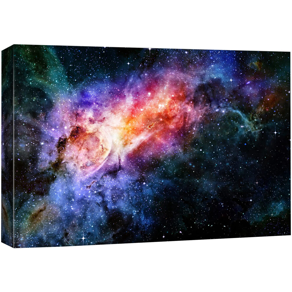 Impression sur toile SIGNFORD Art mural Violet Orange et Rouge N   buleuse spatiale Astronomie et espace Aurore Art num   rique Art moderne Contempor