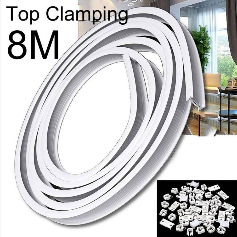 8 Meter Top Clamping Curtain Pole Kit Flexible Cuttable Bendable Track Rail Curved Straight Windows Track Accessories