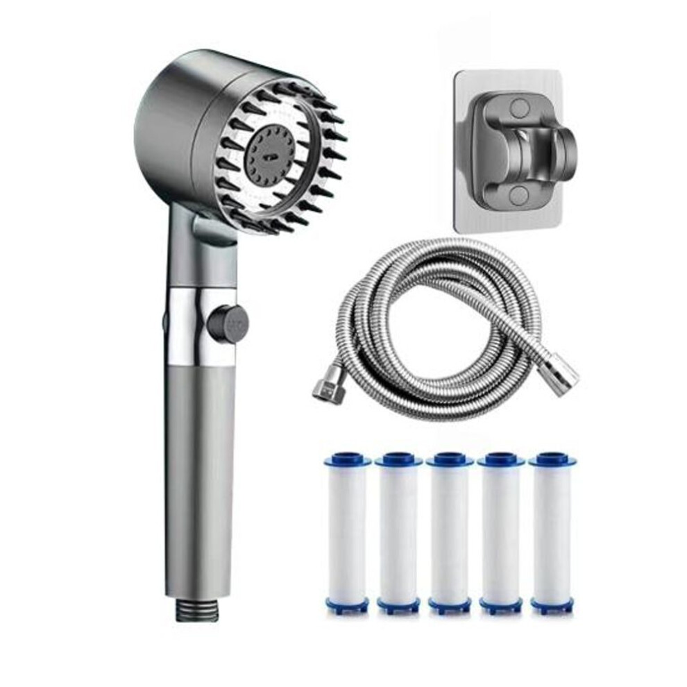 (grey) 1 Set Shower Head Shower Drops Head Filtered Shower Sprinkler Handheld Advanced Filtration System Shower Sprinkler