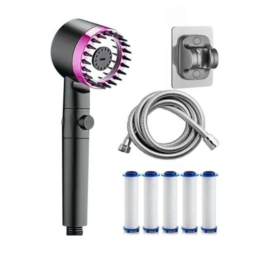 (purple) 1 Set Shower Head Shower Drops Head Filtered Shower Sprinkler Handheld Advanced Filtration System Shower Sprinkler
