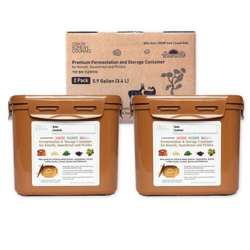 Authentic Crazy Corean Cooking Kimchi Container 0,9 gal (3,4L) 2 pacote 1