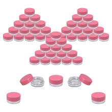 Caseables 3 gram borcan 3 ml roz 50 pk bpa e?antion cosmetic gratuit recipient gol Plastic rotund ?urub ?urub capac mic minuscul mic