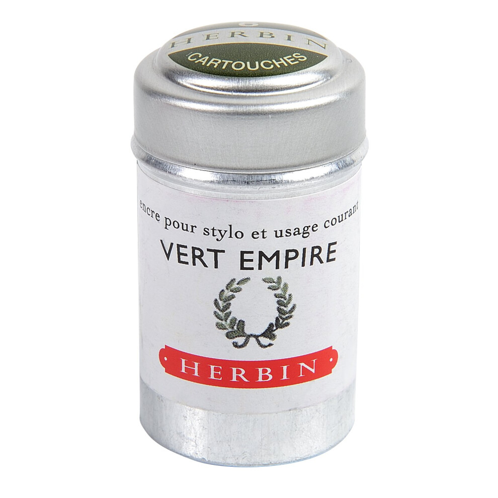 Encre pour stylo plume J. Herbin - 1 bo   te de 6 cartouches - Vert Empire