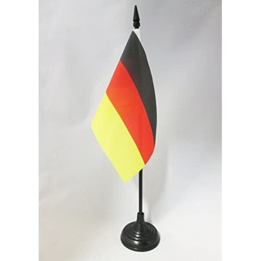 Az Flag Duitsland Tafelvlag 4'' X 6'' - Duitse Tafelvlag 15 X 10 Cm - Zwarte Kunststof Stok En Voet-image