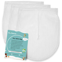 Saco de Leite Vegetal Reutilizável 3 Unidades 12" x 10" para Filtrar Leite de Amêndoa/Soy, Iogurte, Café