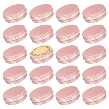 2 oz / 60 ml skruetop aluminiumsblikkrukke med skruel?g og tomme etiketter - Pakke med 23 (roseguld)