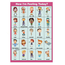 Santsun Hvordan har jeg det i dag? Posters Feelings Chart (Emotions Plakat) for sm?barn og barn. Perfekt uddannelsesv?rkt?j og klasseledere til k
