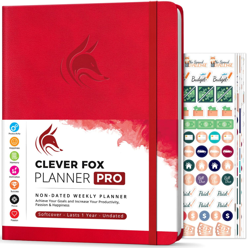 Clever Fox Planner PRO - Agenda hebdomadaire et mensuel pour accro   tre votre productivit   , g   rer votre temps et atteindre vos objectifs 8,5 x 11
