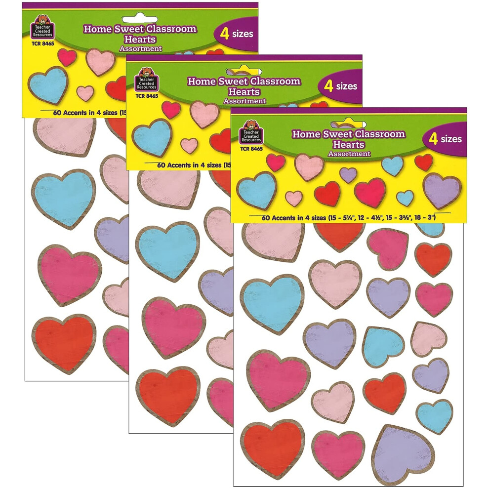 Home Sweet Classroom Hearts Accents, Verschiedene Gr En, 60 St Ck Pro Packung, 3 Packungen-image