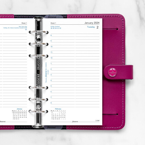 Filofax Personal Terminkalender, Tag pro Seite, Englisch     2024 1